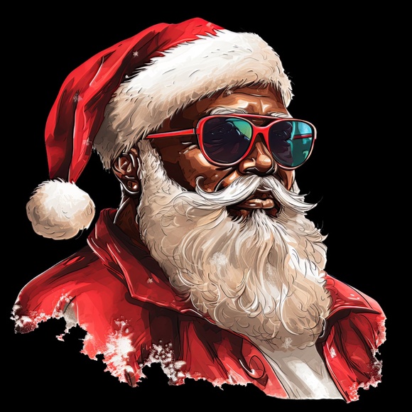 Black Santa T-Shirt - Picture 2 of 3